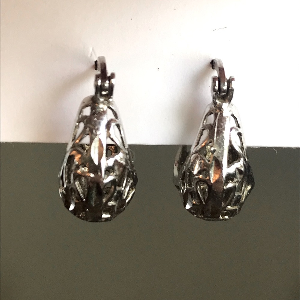 Silver Filagree Hoops
